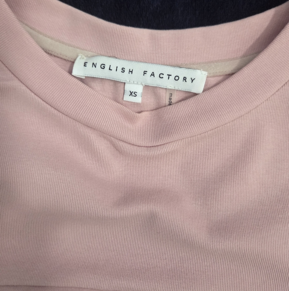 English Factory Blush Pink Puff Sleeve Top, Size XS